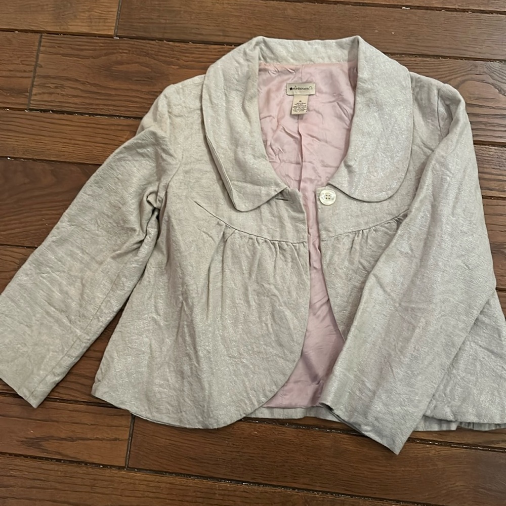 Anthropologie linen lurex blazer